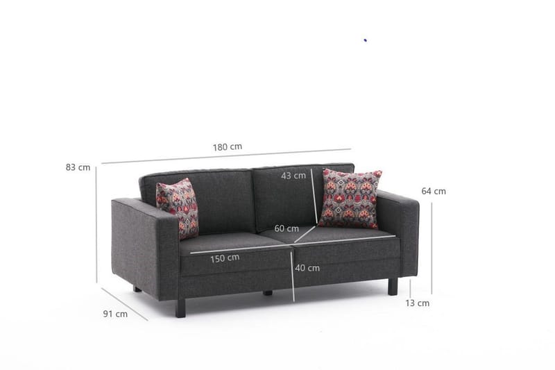 Kaletea Soffa 2-sits - Antracit - Möbler - Soffa - 2 sits soffa