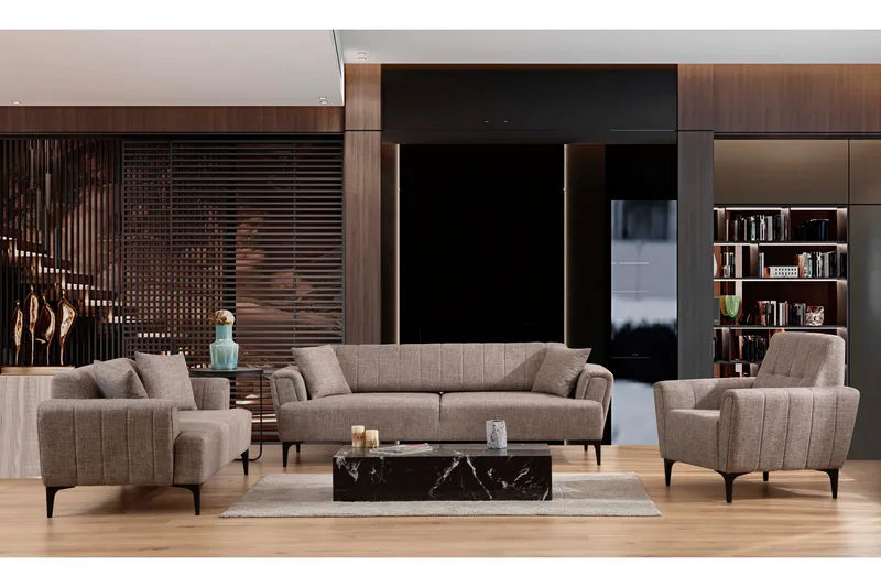 Lilesville 3-sits Soffa - Ljusbrun - Möbler - Soffa - 2 sits soffa