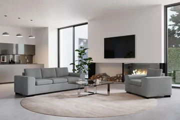 Link 2-sits Tygsoffa - Ljusgrå - Möbler - Soffa - 2 sits soffa