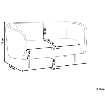 2-sits soffa Loen - Beige, svart - Möbler - Soffa - 2 sits soffa
