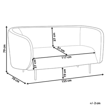 2-sits soffa Loen - Svart, guld - Möbler - Soffa - 2 sits soffa