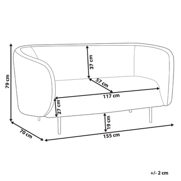 2-sits soffa Loen - Svart, guld - Möbler - Soffa - 2 sits soffa