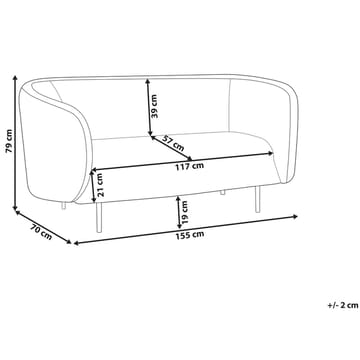 2-sits soffa Loen - Vit, Svart - Möbler - Soffa - 2 sits soffa