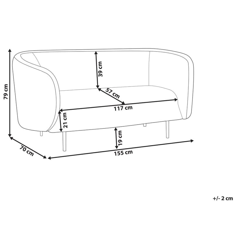 2-sits soffa Loen - Vit, Svart - Möbler - Soffa - 2 sits soffa