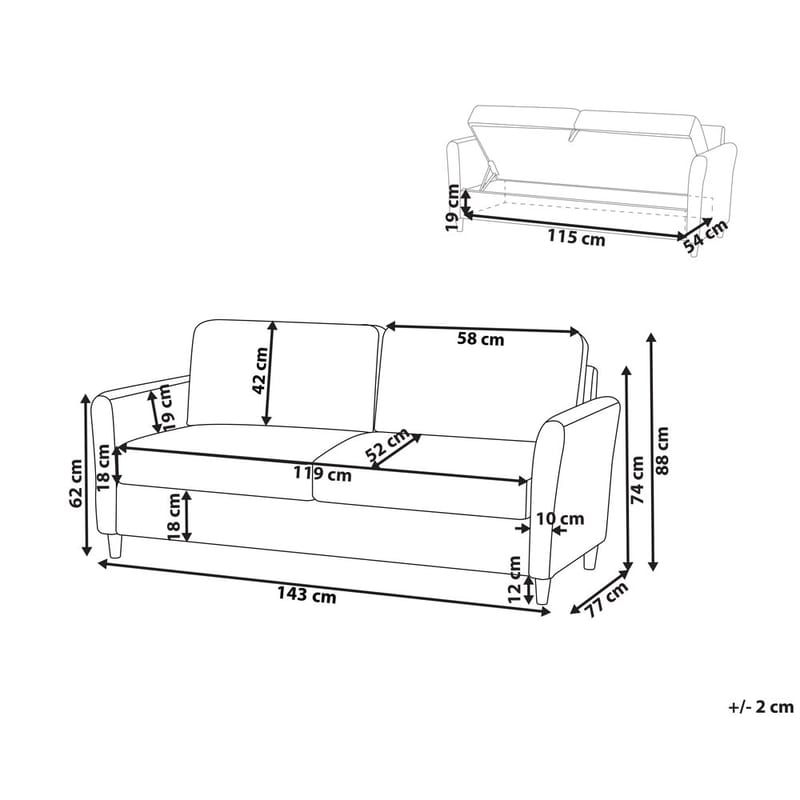 2-sits soffa Mare - Möbler - Soffa - 2 sits soffa