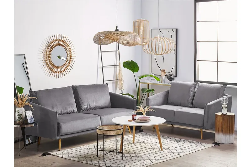 Maurana 2-sits Soffa - Sammet/Grå - Möbler - Soffa - 2 sits soffa