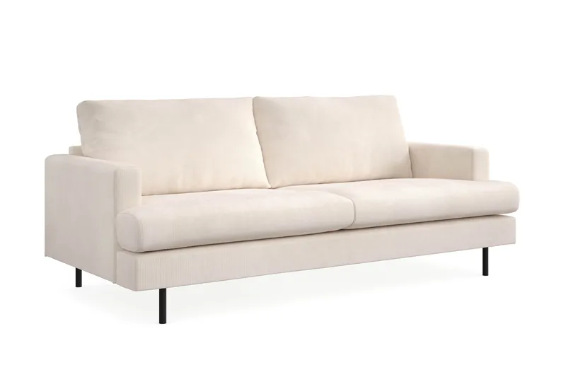 Menard Compact 3-sits Manchestersoffa - Beige - Möbler - Soffa - 3 sits soffa