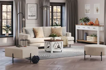 Menard Compact 3-sits Manchestersoffa - Beige - Möbler - Soffa - 3 sits soffa