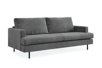 Menard Compact 3-sits Manchestersoffa - Grå - Möbler - Soffa - 3 sits soffa