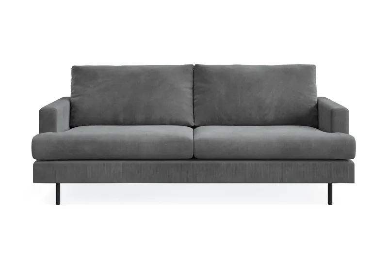 Menard Compact 3-sits Manchestersoffa - Grå - Möbler - Soffa - 3 sits soffa