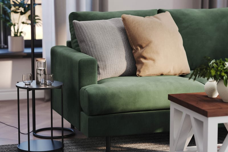 Menard Compact 3-sits Manchestersoffa - Grön - Möbler - Soffa - 3 sits soffa