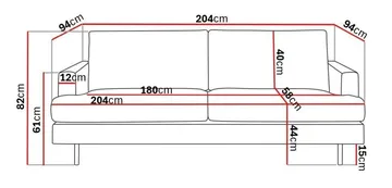 Menard Compact 3-sits Manchestersoffa - Grön - Möbler - Soffa - 3 sits soffa