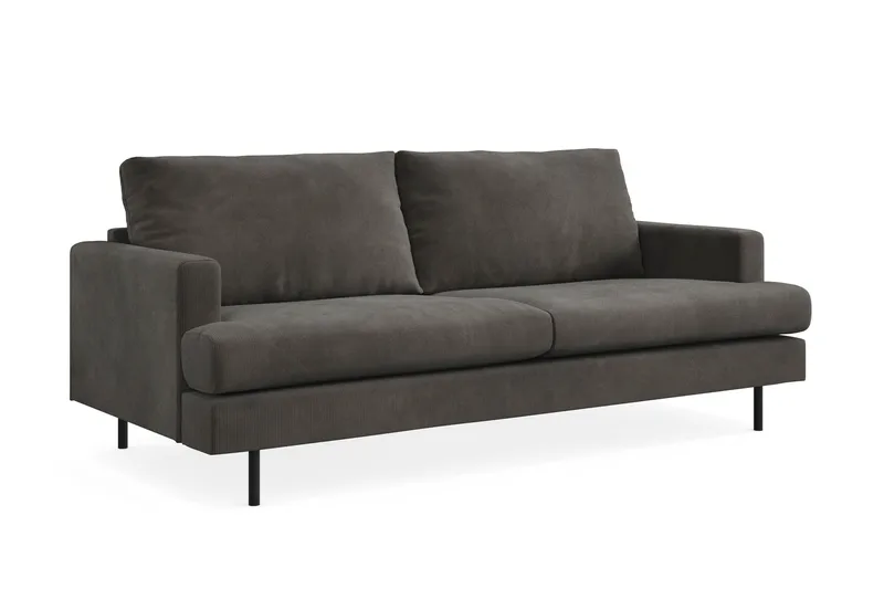 Menard Compact 3-sits Manchestersoffa - Mörkgrå - Möbler - Soffa - 3 sits soffa