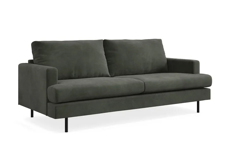 Menard Compact 3-sits Manchestersoffa - Mörkgrön - Möbler - Soffa - 3 sits soffa