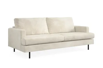 Menard Compact 3-sits Sammetssoffa - Krämvit - Möbler - Soffa - Sammetssoffa