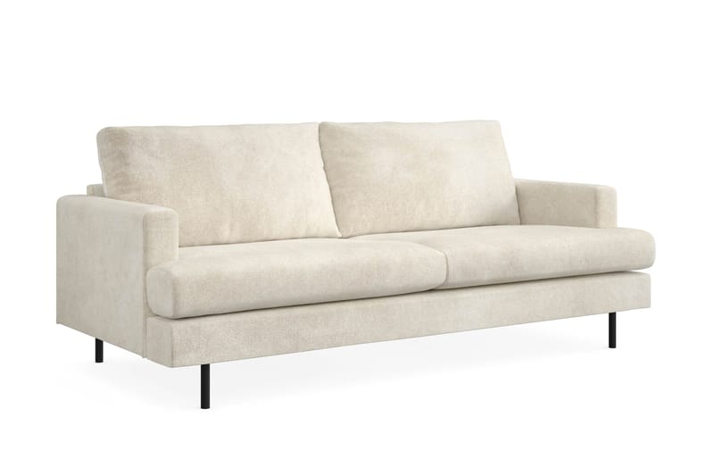 Menard Compact 3-sits Sammetssoffa - Krämvit - Möbler - Soffa - Sammetssoffa
