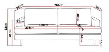 Menard Compact 3-sits Sammetssoffa - Krämvit - Möbler - Soffa - Sammetssoffa