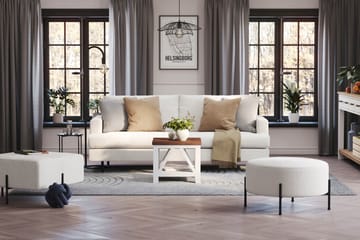 Menard Compact 3-sits Soffa i Bouclé - Vit - Möbler - Soffa - 3 sits soffa