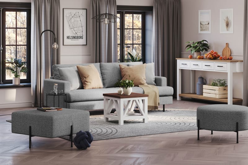 Menard Compact 3-sits Tygsoffa - Grå - Möbler - Soffa - 3 sits soffa