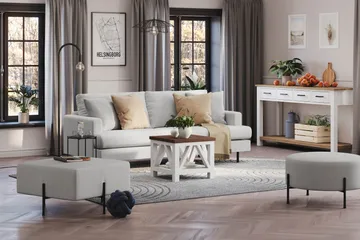 Menard Compact 3-sits Tygsoffa - Ljusgrå - M öbler - Soffa - 3 sits soffa