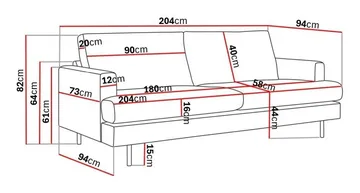 Menard Compact 3-sits Tygsoffa - Ljusgrå - Möbler - Soffa - 3 sits soffa