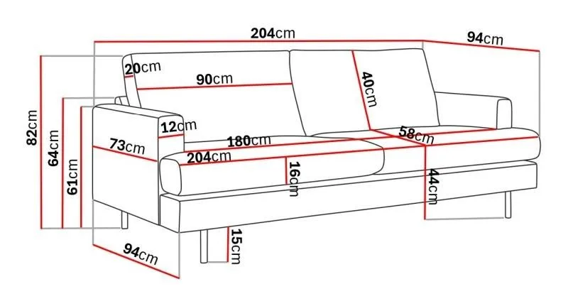 Menard Compact 3-sits Tygsoffa - Ljusgrå - Möbler - Soffa - 3 sits soffa