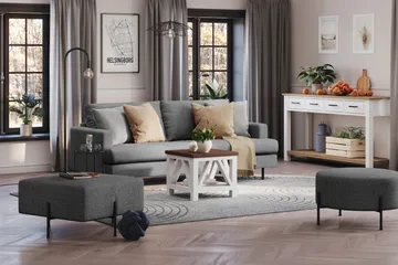 Menard Compact 3-sits Tygsoffa - Mörkgrå - Möbler - Soffa - 3 sits soffa