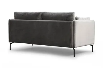 Mezonzo 2-sits Sammetssoffa 177 cm med Smala Armstöd - Grå - Möbler - Soffa - 2 sits soffa