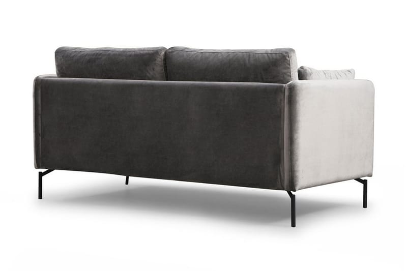 Mezonzo 2-sits Sammetssoffa 177 cm med Smala Armstöd - Grå - Möbler - Soffa - 2 sits soffa