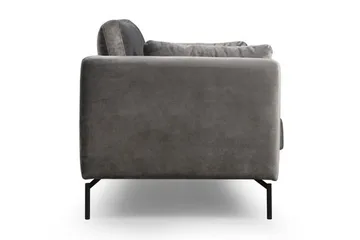 Mezonzo 2-sits Sammetssoffa 177 cm med Smala Armstöd - Grå - Möbler - Soffa - 2 sits soffa