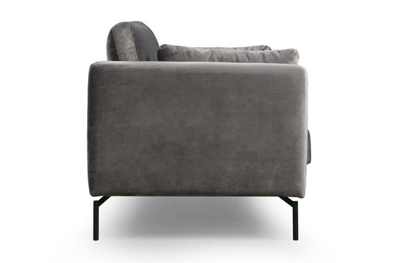 Mezonzo 2-sits Sammetssoffa 177 cm med Smala Armstöd - Grå - Möbler - Soffa - 2 sits soffa