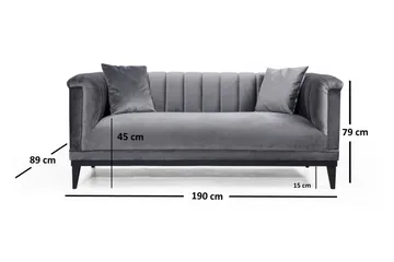 Mezonzo 2-sits Soffa - Grå - Möbler - Soffa - 2 sits soffa