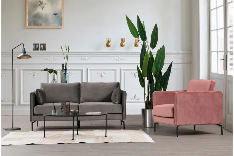 Mezonzo 2-sits Soffa - Grå - Möbler - Soffa - 2 sits soffa