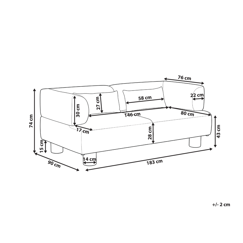 2-sits soffa Movik - Off-white - Möbler - Soffa - 2 sits soffa