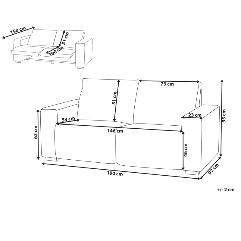 2-sits soffa Nukari - Grå - Möbler - Soffa - Biosoffa & reclinersoffa