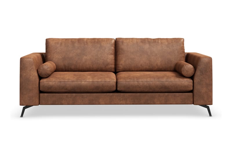 Ocean Lyx 3-sits Soffa i Konstläder - Brun - Möbler - Soffa - Skinnsoffa