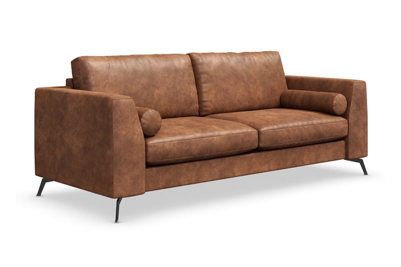 Ocean Lyx 3-sits Soffa i Konstläder - Brun - Möbler - Soffa - Skinnsoffa