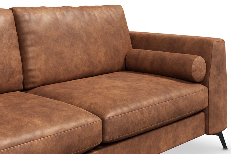 Ocean Lyx 3-sits Soffa i Konstläder - Brun - Möbler - Soffa - Skinnsoffa