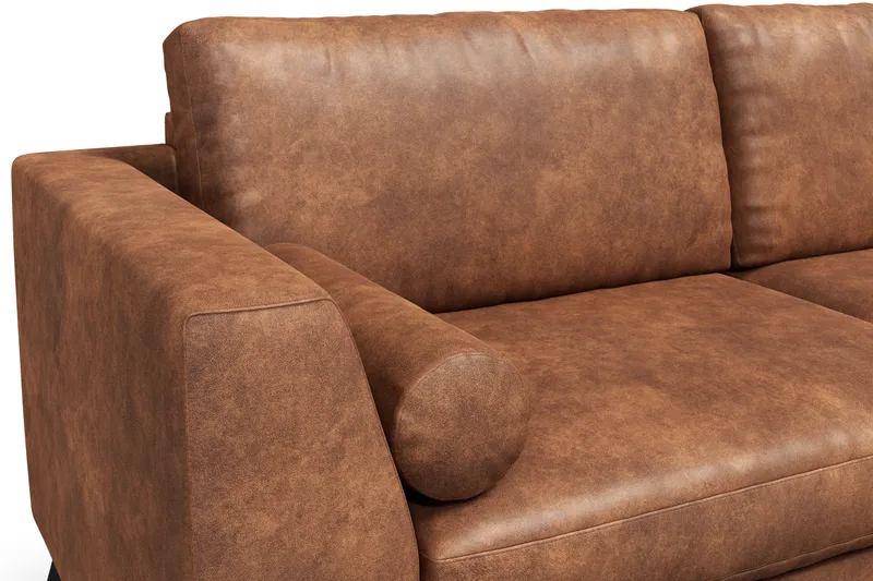 Ocean Lyx 3-sits Soffa i Konstläder - Brun - Möbler - Soffa - Skinnsoffa