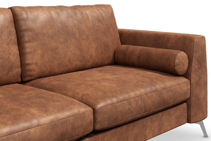 Ocean Lyx 3-sits Soffa i Konstläder - Brun - Möbler - Soffa - Skinnsoffa