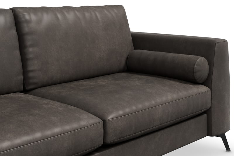 Ocean Lyx 3-sits Soffa i Konstläder - Svart - Möbler - Soffa - Skinnsoffa