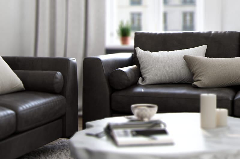 Ocean Lyx 3-sits Soffa i Konstläder - Svart - Möbler - Soffa - Skinnsoffa