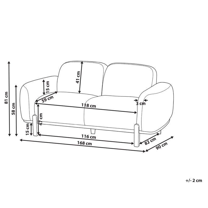 2-sits soffa Odnes i Bouclé - Beige - Möbler - Soffa - 2 sits soffa