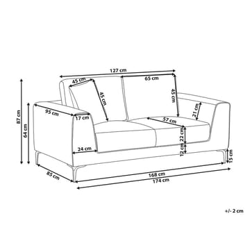 2-sits soffa Reinen - Vit, Svart - Möbler - Soffa - 2 sits soffa