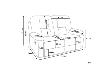 Rovik Soffa 2 Sits - Vit - Möbler - Soffa - Biosoffa & reclinersoffa - 2 sits biosoffa & reclinersoffa