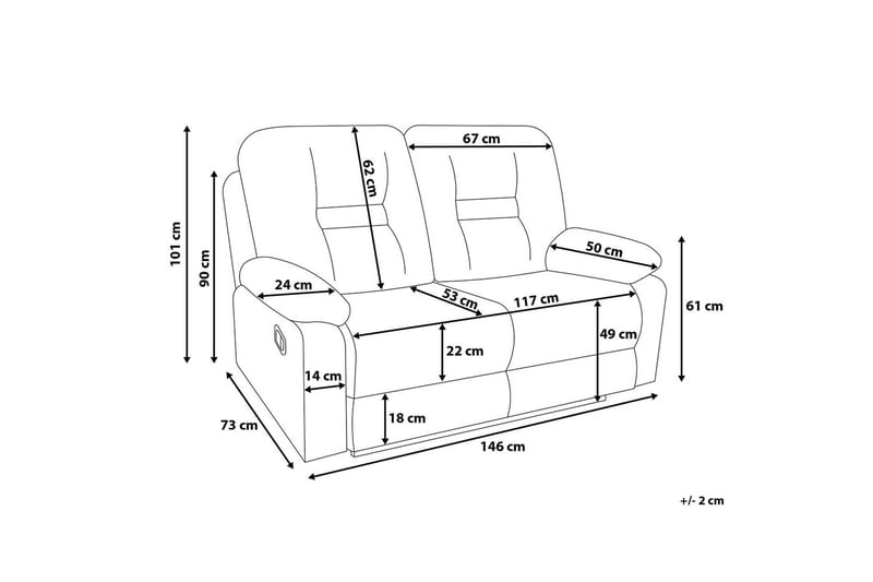 Rovik Soffa 2 Sits - Vit - Möbler - Soffa - Biosoffa & reclinersoffa - 2 sits biosoffa & reclinersoffa