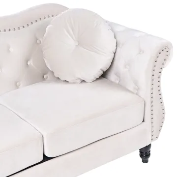 2-sits soffa Skien - Ljusbeige - Möbler - Soffa - Sammetssoffa
