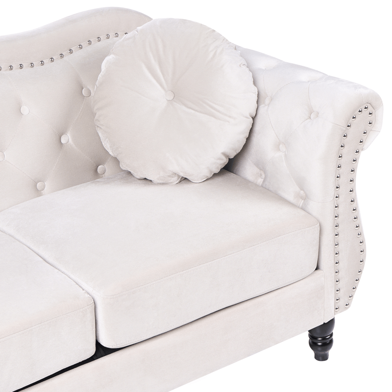 2-sits soffa Skien - Ljusbeige - Möbler - Soffa - Sammetssoffa