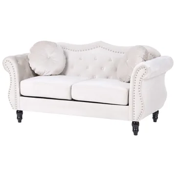 2-sits soffa Skien - Ljusbeige - Möbler - Soffa - Sammetssoffa