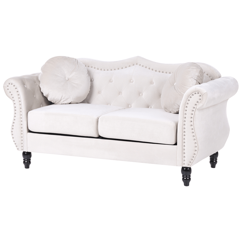 2-sits soffa Skien - Ljusbeige - Möbler - Soffa - Sammetssoffa